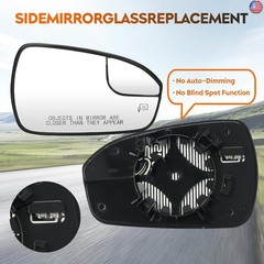 Youxmoto Passenger Right Side Heated Mirror Glass Replacement, Fit for Ford
