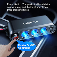 12V Cigarette Lighter Socket Splitter, 200W 3 Socket Multi Port Car Cigarette Li