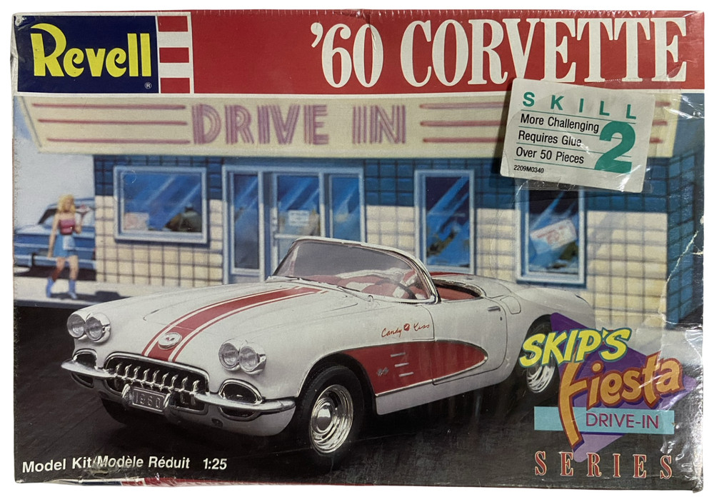 Revell 1960 ’60 Corvette Skip’s Fiesta Drive-In Vintage 1988 1:25 Model Kit NEW