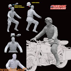 Freedom 16005SP 1/16 WWII German Military Motocycle R75 & Sidecar & Rider Figure