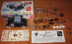 AMT 1932 Ford Model B Sport Roadster Kit # 332 Survivor Built Stock in Box 32
