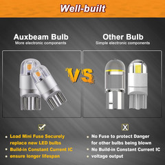 Auxbeam 194 T10 LED Bulbs, Amber Yellow, 2 PCS | Non-Polarity, 2 Pack, Yellow