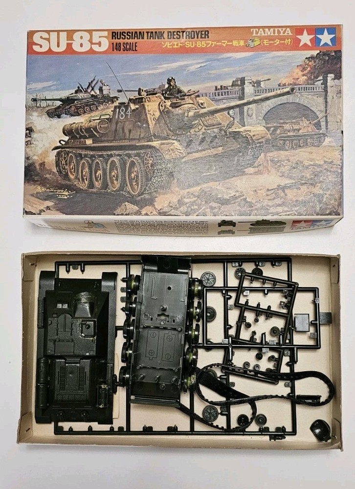 1970 Tamiya MS-102 Su-85 Russian Tank Destroyer – 1/48 Kit LOOK
