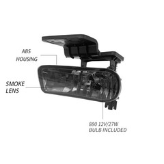 Fog Lights Compatible with 1999-2002 Chevy 1999-2006 Silverado-Smoked Lens