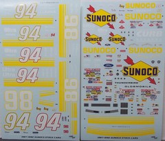 NASCAR DECAL #98 SUNOCO 1988 BUICK REGAL BRAD NOFFSINGER -1/24 POWERSLIDE