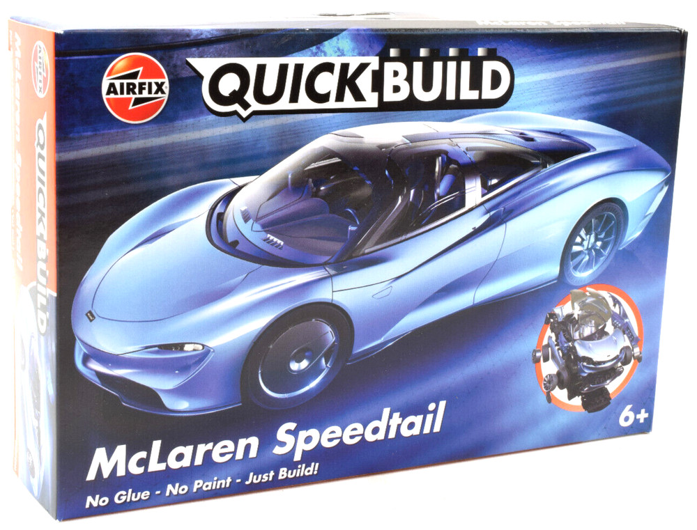 Airfix QUICK BUILD Blue McLaren Speedtail Snap Together Plastic Model Kit J6052