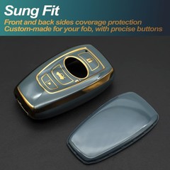 FEYOUN Key Fob Cover Compatible with Subaru Ascent BRZ Crosstrek Blue Gray