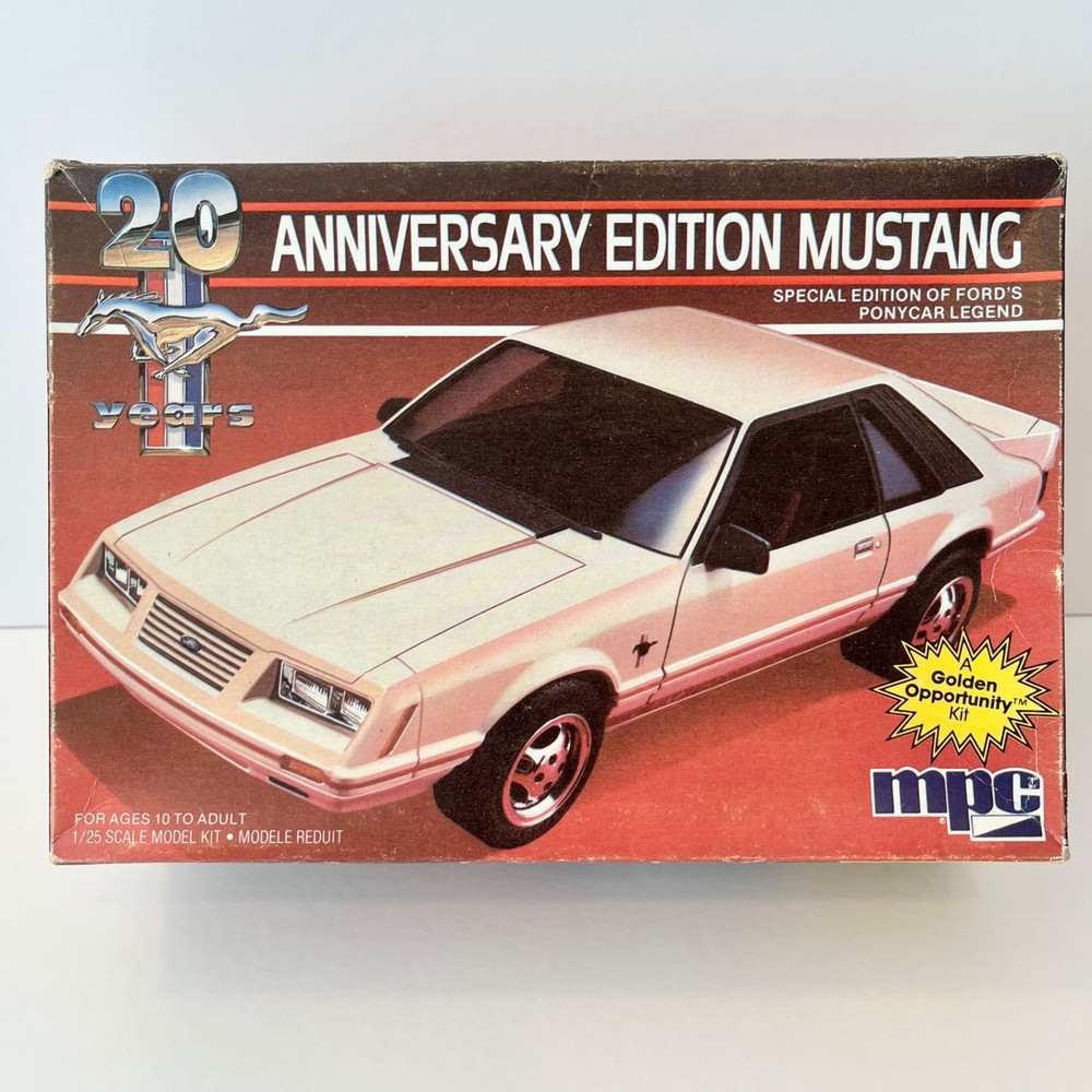 MPC 1:25 20th Anniversary Edition 1984 Mustang Model Car Kit #1-0768 -OPEN BOX