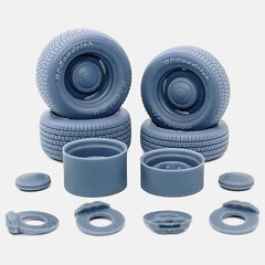 1/24 Resin 15 inch Mopar Steelie Wheels, BFGoodrich Radial T/A Tires, and Brakes
