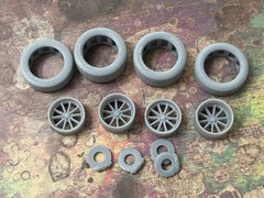 1/24 Scale: 17-inch “Rambler” wheels W/ Wide Rear Tires . Resin