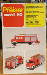 Rare Preiser HO Modell Model Kit #1230 Mercedes Benz Fire Squad Tender Truck NIB