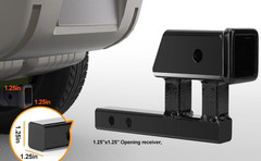 1.25″ to 2″ Hitch Adapter Solid Shank, 4″ Rise/Drop, 1.25″ Extension with 2 Sets