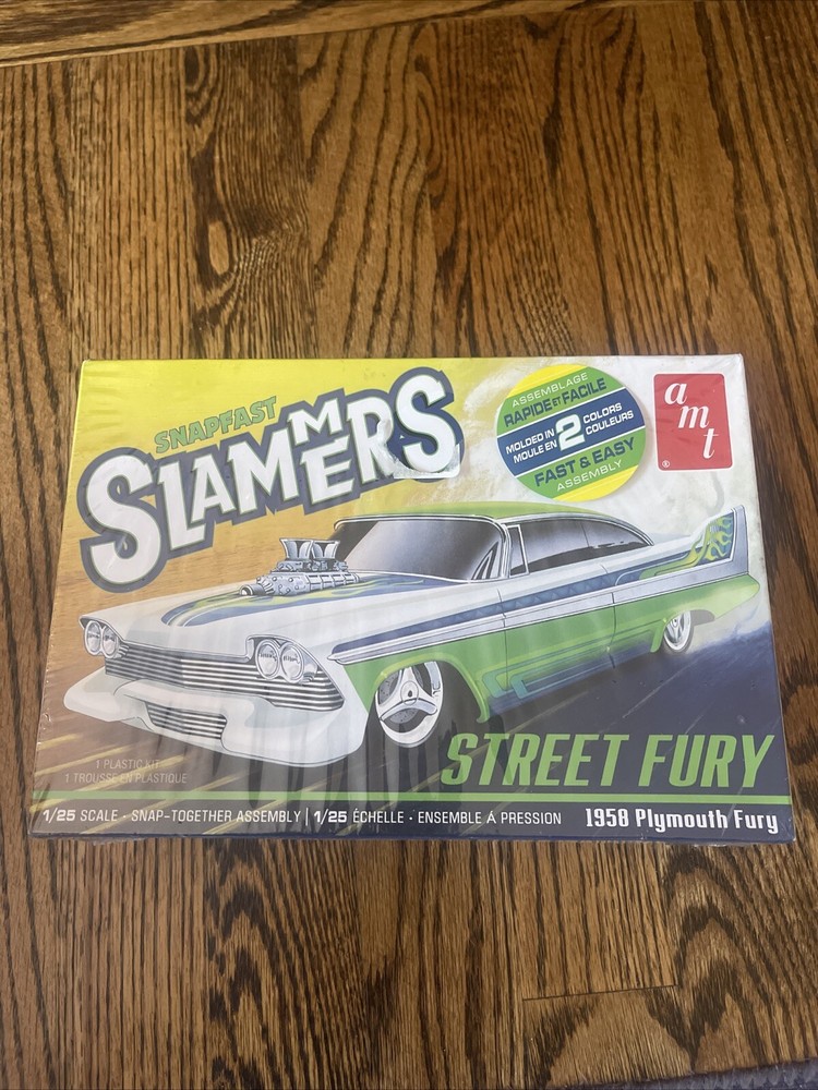 SLAMMERS CUSTOM 1958 STREET FURY AMT 1:25 SCALE SNAP-TOGETHER PLASTIC MODEL KIT