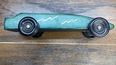 Pinewood Derby Wooden Race Car “Hornet” #150 Red Lightning Handmade