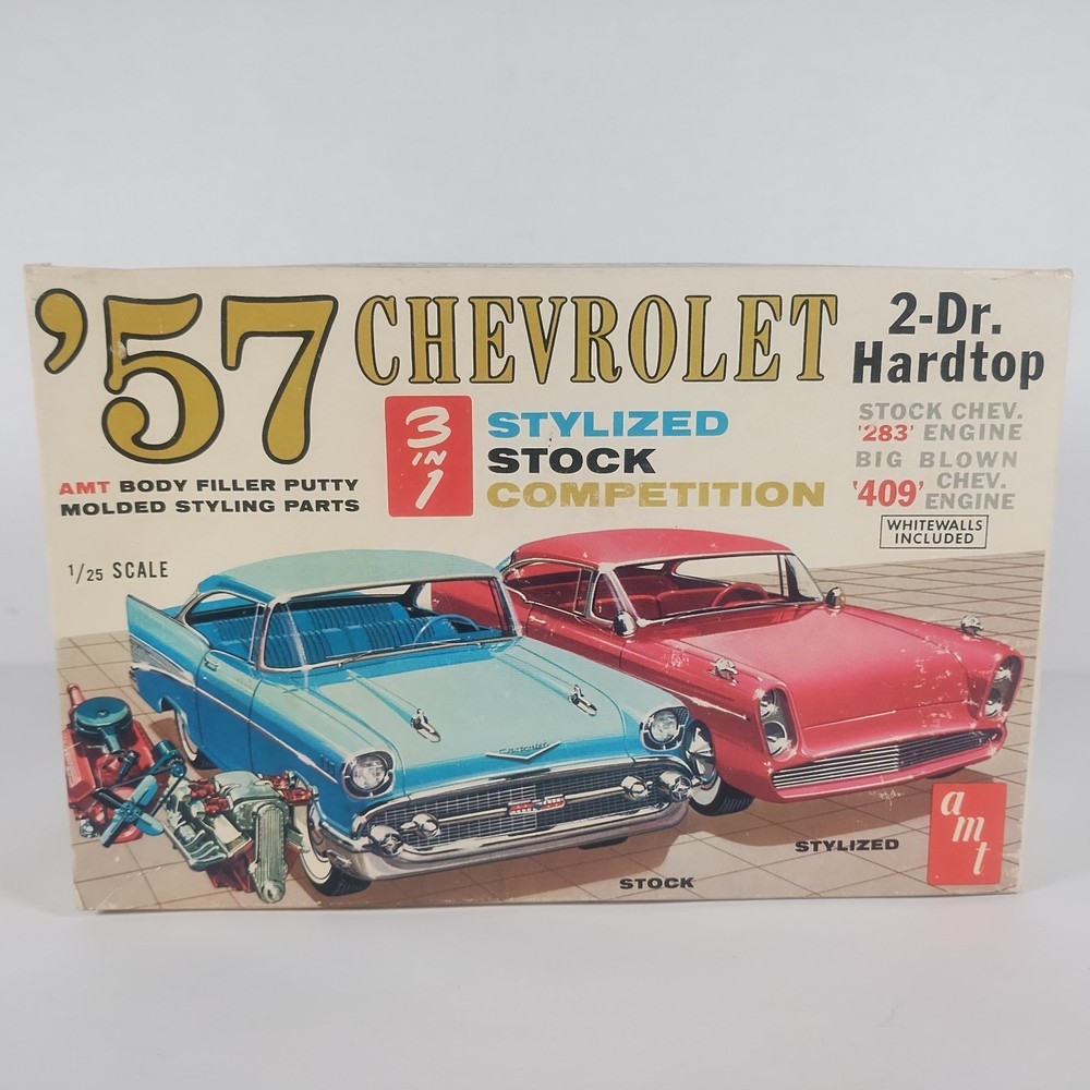 Empty Box Only 1957 Chevrolet Hardtop AMT 1:25 Model Kit T757 Vintage