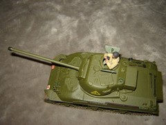 Built Tank w/Driver Long Barrel 6-1/2 inches long Well Built & Painted Ex Cond