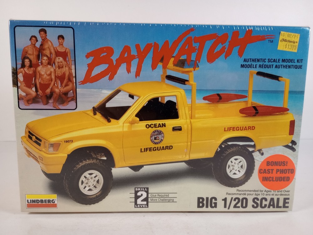 Baywatch Beach Patrol Toyota Pickup Lindberg 1:20 Model Kit 72588 Sealed Box