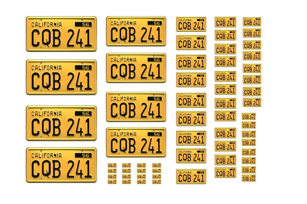 Assorted scale model movie TV car Christine license plates tags 1/25 1/18