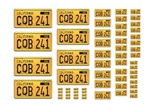 Assorted scale model movie TV car Christine license plates tags 1/25 1/18