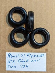 REVELL 71 PLYMOUTH GTX BLACKWALL TIRES ARE NEW UNUSED!!! 1/24