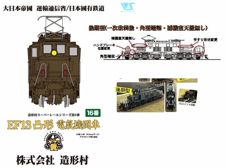 Zoukei-Mura HO EF Convex Electric Locomotive – Corner type without ceiling