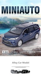 1:24 Sienna Granvia MPV Diecast Metal Alloy Toy Car Model with Sound & Light Sim