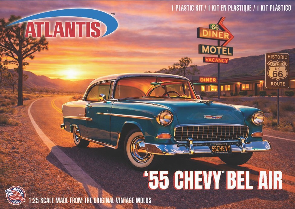1955 CHEVROLET BEL AIR 1/25 scale Atlantis mint in sealed box ROUTE 66 SERIES