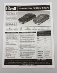 Revell, 49 Mercury, Custom Coupe, 1/25 Scale, 85-2860, Open Box, Extra Parts.