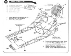 Funny Car Frame Assembly Big 1/16 Scale Bagged Shot Atlantis Models