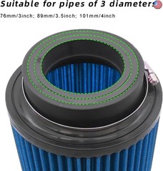3 3.5 4 inch Cold Air Intake Filter 76mm 89mm 101mm Performance Cone Air