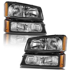 Headlights OE Replacement Clear Lens l Black Housing l Amber Reflector