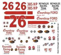 #26 Darel Dieringer Courtesy Ford 1962 Ford 1/24th Scale Nascar Waterslide Decal