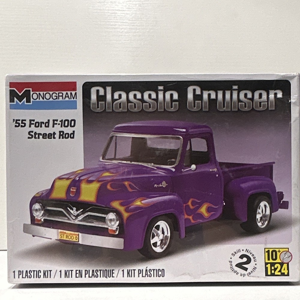 Monogram ’55 Ford F-100 Street Rod 1:24 Plastic Kit Decals Skill 2 85-0880