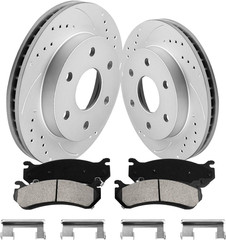 G-Coated Front Vented Brake Pads and Rotors Kit Compatible with 1999-2006 Chevy