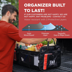 XL Premium SUV, Truck, Car Trunk Organizer with Expandable Compartments – Lightw
