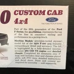 MOEBIUS 1230 1970 FORD F-100 CUSTOM CAB 4×4 PICKUP TRUCK MODEL KIT-NIB-1/25