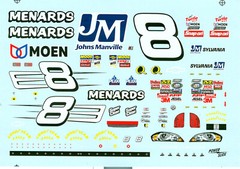 NASCAR DECAL # 8 MENARDS JOHNS MANVILLE 2007 BGN MONTE CARLO DALE EARNHARDT JR.