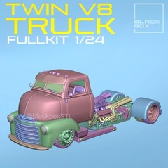 Vintage Style Twin V8 Cab Over Lowrider Custom Truck Resin model build kit