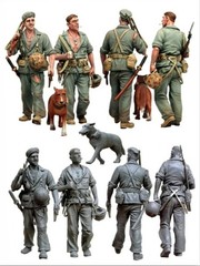 1: 35 Die Casting Resin Model Assembly Kit Model 2-person Grey Model