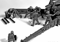Master Box 3577 WWII US Artillery Crew Plastic Model Kit For Kids, scale 1:35