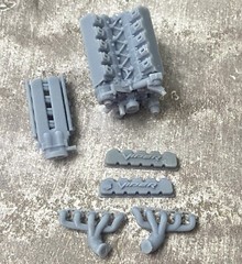 Resin Dodge Viper V10 engine for scale model cars, 1/24 1/25