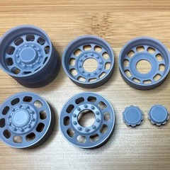 1:25-1:24 Scale Resin 24″ Milled Slot Dually Tires With Brakes