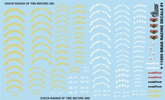 YELLOW WHITE DRAG RACING GOODYEAR TIRE 1:24 1:25 GOFER DECALS CAR MODEL 11050