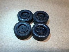 VIntage NASCAR Ford Wheels & Tires 1/25 Scale Rims GoodYear Blue Streak FULL SET