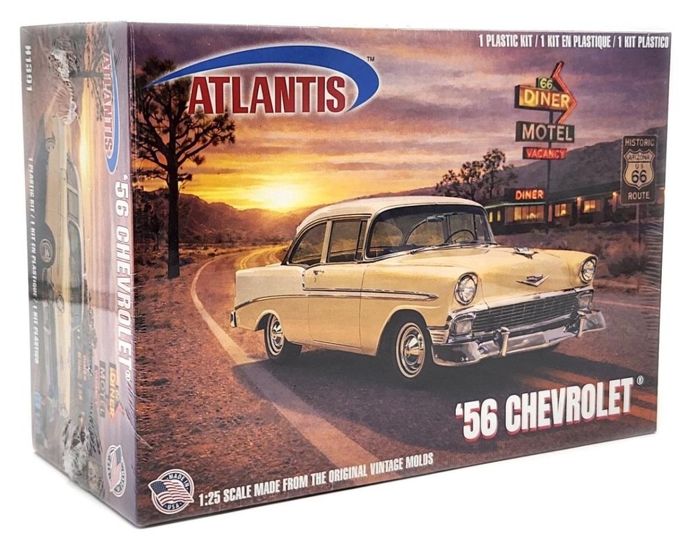 New Atlantis 1:25 Scale US Route 66 – 1956 Chevrolet 283 V8 Model Kit H1391