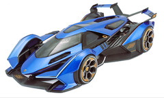 Lamborghini 1:18Race Car12Custom Built Concept Metal Body Model Carousel BLUE 24