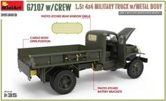 MiniArt MIN35383 1:35-G7107 w/Crew 4×4 Cargo Truck w/Metal Body, Molded Color