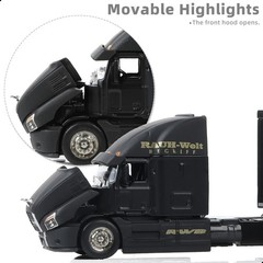 RAUH-Welt BIKERS 1/64 Scale Heavy Semi Truck with Full Trailer Die-Cast Alloy Mo