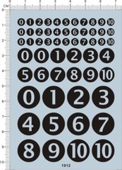 Different Scale Size numeral digital numbers figures Model Kit Water Slide Decal
