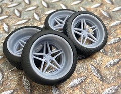 Resin 21/20 Inch “5 Star” Model car Wheels and Tires 1/24 1/25 scale